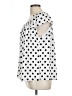 CeCe Polka Dots White Short Sleeve Blouse Size L - photo 5