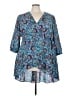 Torrid Paisley Blue 3/4 Sleeve Blouse Size 3X Plus (3) - photo 1
