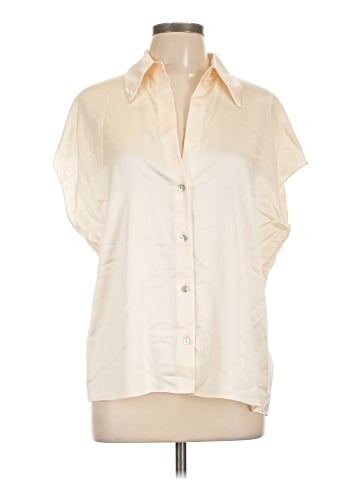 Vince. Short Sleeve Silk Top (view 1)