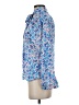 Zara Floral Blue Long Sleeve Blouse Size XS - photo 5