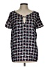 Cooper & Ella 100% Polyester Black Short Sleeve Blouse Size Lg (3) - photo 1