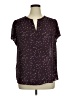 Fun2Fun 100% Polyester Stars Burgundy Short Sleeve Blouse Size 1X - photo 1