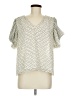 Express 100% Recycled Polyester Polka Dots Ivory Short Sleeve Blouse Size M - photo 1
