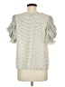 Express 100% Recycled Polyester Polka Dots Ivory Short Sleeve Blouse Size M - photo 2