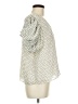 Express 100% Recycled Polyester Polka Dots Ivory Short Sleeve Blouse Size M - photo 4