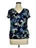 212 Collection Blue Short Sleeve Blouse Size XL - photo 1