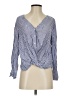 a.n.a. A New Approach Stripes Blue Long Sleeve Blouse Size S (petite) - photo 1