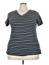 Lularoe Stripes Gray Short Sleeve T-Shirt Size 24 - 26 - photo 1