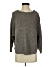 Poetry 100% Linen Metallic Gray Pullover Sweater Size 2 - photo 1