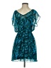 Express 100% Polyester Paisley Teal Cocktail Dress Size S - photo 1