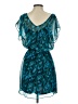 Express 100% Polyester Paisley Teal Cocktail Dress Size S - photo 2