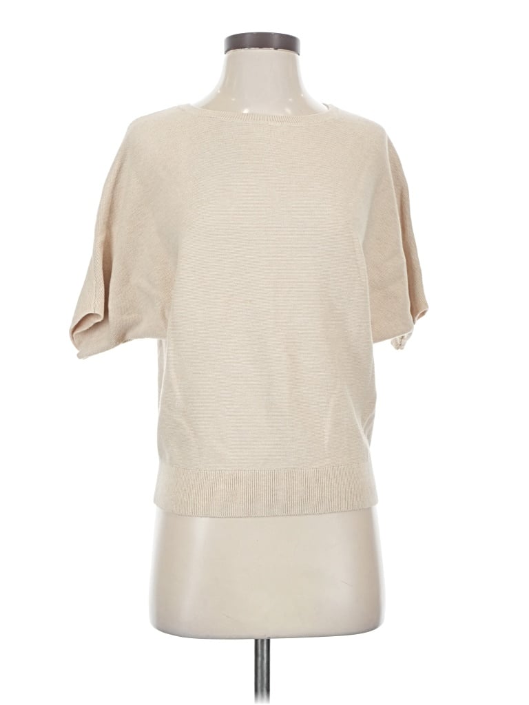 Pre-owned Quince Short Sleeve Turtleneck In Tan