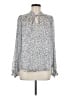Maison d' Amelie Silver Long Sleeve Blouse Size M - photo 1