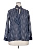 Maison Jules Polka Dots Blue Long Sleeve Blouse Size XXL - photo 1