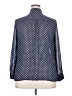 Maison Jules Polka Dots Blue Long Sleeve Blouse Size XXL - photo 2