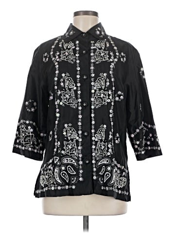 Sandy Starkman 3/4 Sleeve Silk Top (view 1)