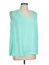 Jennifer Lopez 100% Polyester Teal 3/4 Sleeve Blouse Size L - photo 1