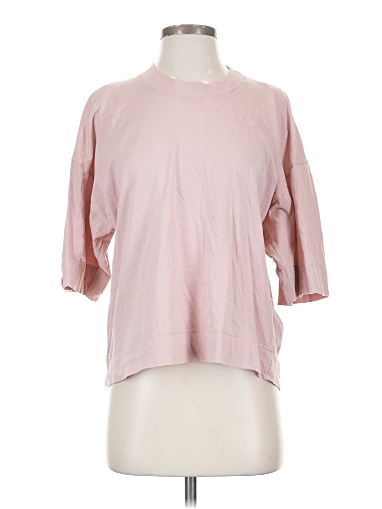 Pre-owned Bassike 3/4 Sleeve T-shirt In Pink