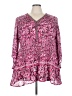 Catherines 100% Polyester Pink 3/4 Sleeve Blouse Size 4X - photo 1