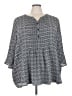 Catherines 100% Polyester Tweed Gray 3/4 Sleeve Blouse Size 4X - photo 1