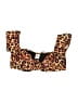 Shekini Animal Print Brown Swimsuit Top Size S - photo 1