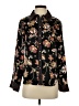 CeCe 100% Polyester Floral Black Long Sleeve Blouse Size S - photo 1