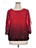 Sara Michelle 100% Polyester Red 3/4 Sleeve Blouse Size 1X - photo 1