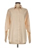 Express Solid Tan Long Sleeve Button-Down Shirt Size M - photo 1