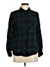 Le Lis 100% Rayon Plaid Green Long Sleeve Button-Down Shirt Size M - photo 1