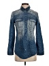 Chico's 100% Cotton Animal Print Blue Long Sleeve Button-Down Shirt Size S - photo 1