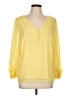 Halogen 100% Polyester Yellow 3/4 Sleeve Blouse Size L - photo 1