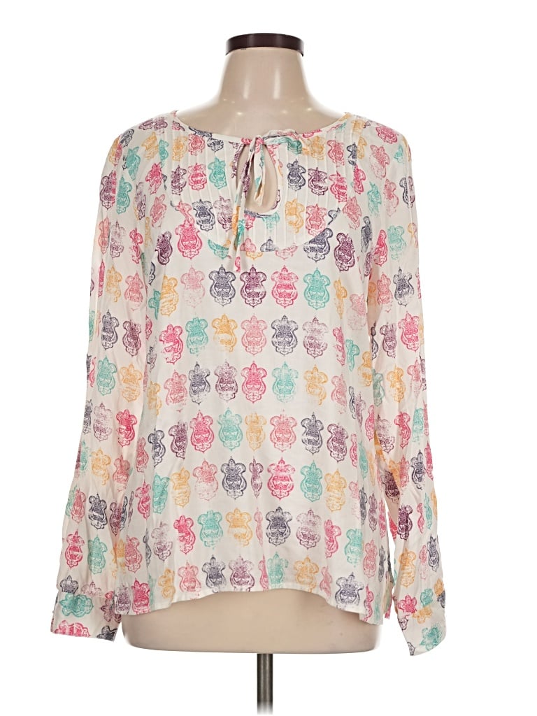 Pre-owned Modcloth Long Sleeve Blouse In Ivory
