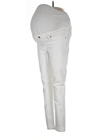 Madewell Maternity Side-Panel Skinny Jeans in Pure White: Adjustable Edition (view 1)