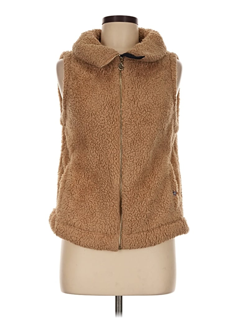 Pre-owned Tommy Hilfiger Faux Fur Vest In Tan