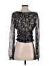Free People 100% Polyester Silver Black Long Sleeve Blouse Size XS - photo 2