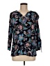 Norm Thompson 100% Viscose Black 3/4 Sleeve Blouse Size M (petite) - photo 1