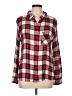 rue21 100% Rayon Plaid Red Long Sleeve Button-Down Shirt Size L - photo 1