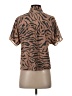 Nine West Animal Print Brown Short Sleeve Blouse Size S - photo 2