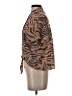 Nine West Animal Print Brown Short Sleeve Blouse Size S - photo 5