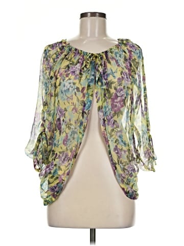Bleu Blanc Rouge 3/4 Sleeve Silk Top (view 1)