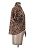 Nine West Animal Print Brown Short Sleeve Blouse Size S - photo 4