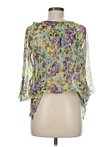 Bleu Blanc Rouge 3/4 Sleeve Silk Top (view 2)