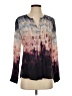 Ecru Tie-dye Purple Long Sleeve Blouse Size S - photo 1