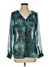 Ecru Teal Long Sleeve Blouse Size S - photo 1