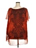 Cato 100% Polyester Orange Short Sleeve Blouse Size 22 - 24 - photo 2