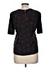 A.L.C. 100% Silk Brown Short Sleeve Top Size 8 - photo 2