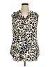 CAbi 100% Polyester Animal Print Ivory Sleeveless Blouse Size XL - photo 1