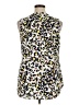 CAbi 100% Polyester Animal Print Ivory Sleeveless Blouse Size XL - photo 2