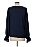 Ann Taylor LOFT 100% Polyester Blue Long Sleeve Blouse Size L - photo 2