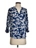 Chico's 100% Cotton Blue 3/4 Sleeve Blouse Size Sm (0) - photo 1